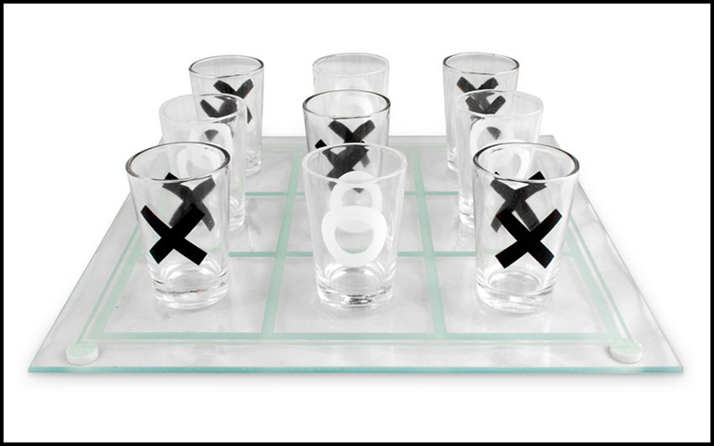 Tic Tac Toe Shot Glass Party Time Playing Board Drinking Game.
